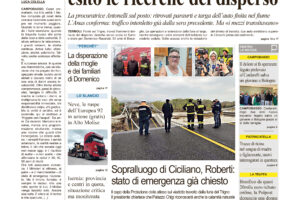 La prima pagina dell’edizione in edicola oggi