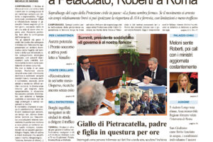 La prima pagina dell’edizione in edicola oggi