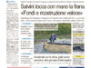 La prima pagina dell’edizione in edicola oggi