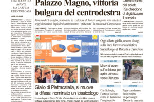 La prima pagina dell’edizione in edicola oggi