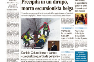 La prima pagina dell’edizione in edicola oggi
