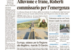 La prima pagina dell’edizione in edicola oggi