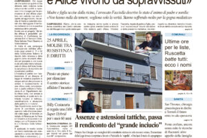 La prima pagina dell’edizione in edicola oggi