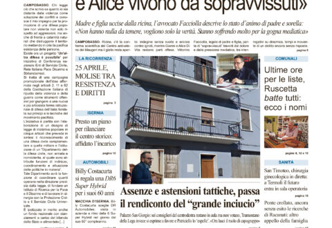 La prima pagina dell’edizione in edicola oggi