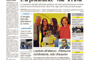 La prima pagina dell’edizione in edicola oggi