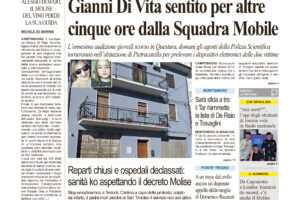 La prima pagina dell’edizione in edicola oggi
