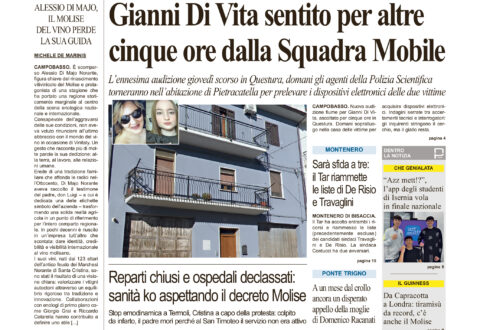 La prima pagina dell’edizione in edicola oggi