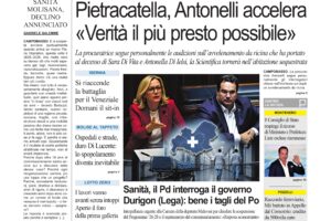 La prima pagina dell’edizione in edicola oggi