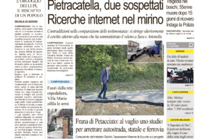 La prima pagina dell’edizione in edicola oggi