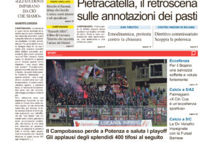 La prima pagina dell’edizione in edicola oggi