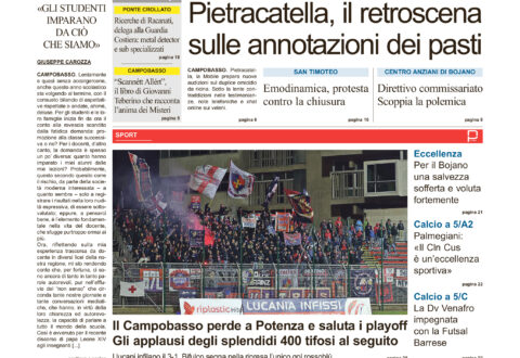 La prima pagina dell’edizione in edicola oggi