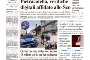 La prima pagina dell’edizione in edicola oggi