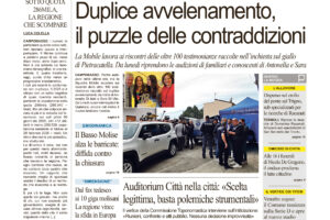 La prima pagina dell’edizione in edicola oggi